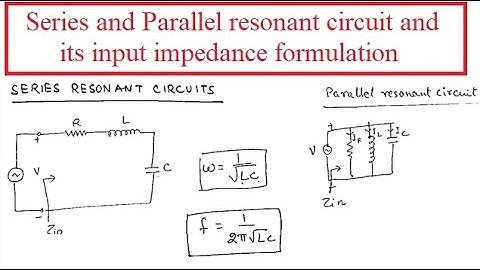Series and Parallel resonant circuit and its input impedance formulation.