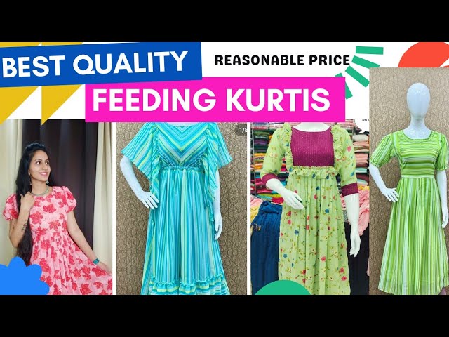 Trendy POST PREGNANCY FEEDING KURTIS / Cotton FEEDING dress / Easy Breast  Feeding/Breastfeeding Dress/Western Dress with Zippers for Nursing Pre and  Post Pregnancy / Combo Kurtis