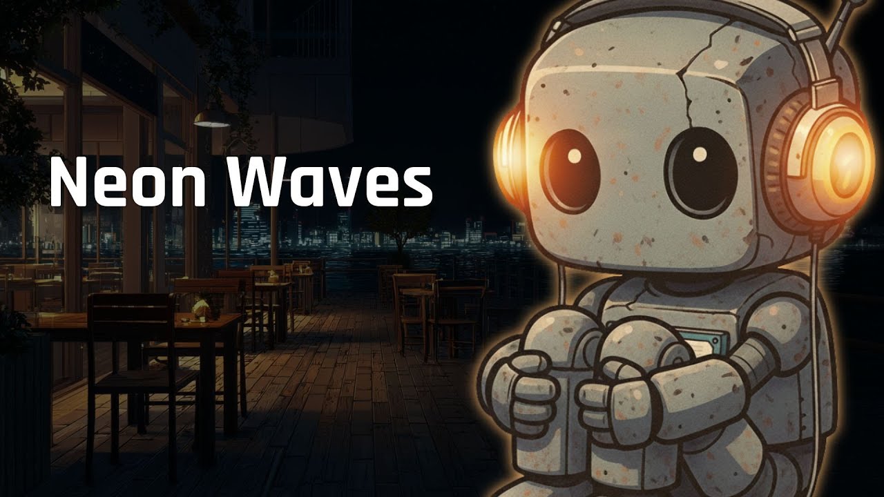 Waves Beneath Neon (Ep.14) | The Night the Sea Glowed Beside the Cafe | Study Night Beats [3 Hours]