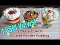 3 desserts with custard powder pudding...create gourmet dessert at home !