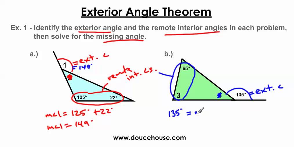 Exterior Angle Theorem - YouTube