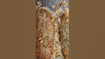 Pistachio crusted local halibut with chive burre Blanc. #halibut #baked #fish #shorts