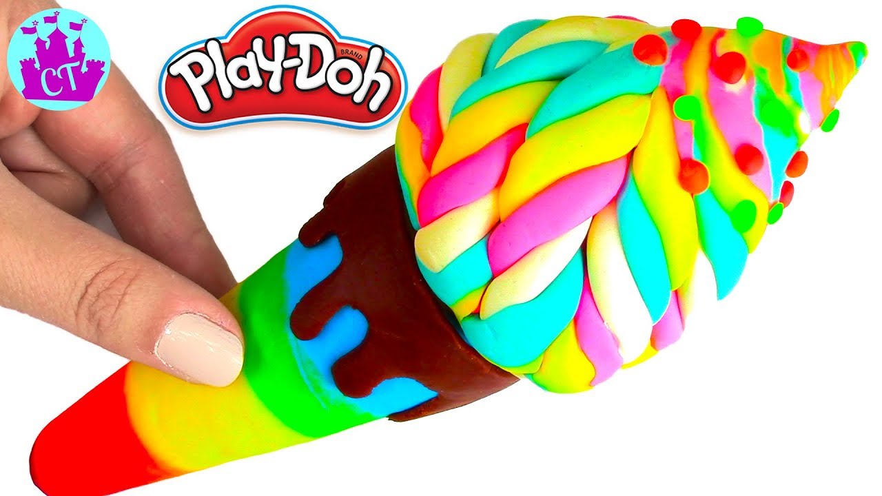 How to Make Play Doh Food Creations Rainbow Ice Cream Learn Colors Play Doh