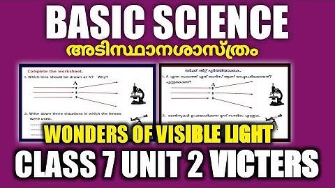 Victers Class 7 Basic Science Worksheet|Malayalam Medium and English Medium|kerala syllabus class 7