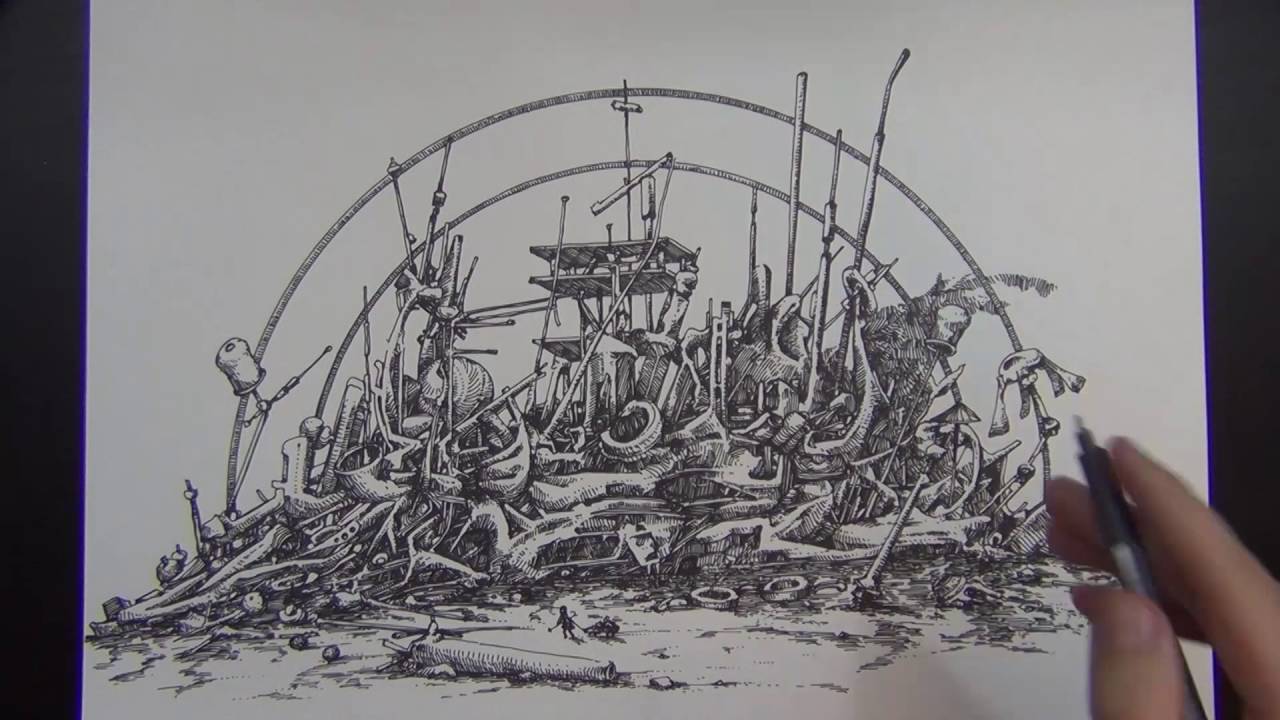 drawing a pile of junk - YouTube.
