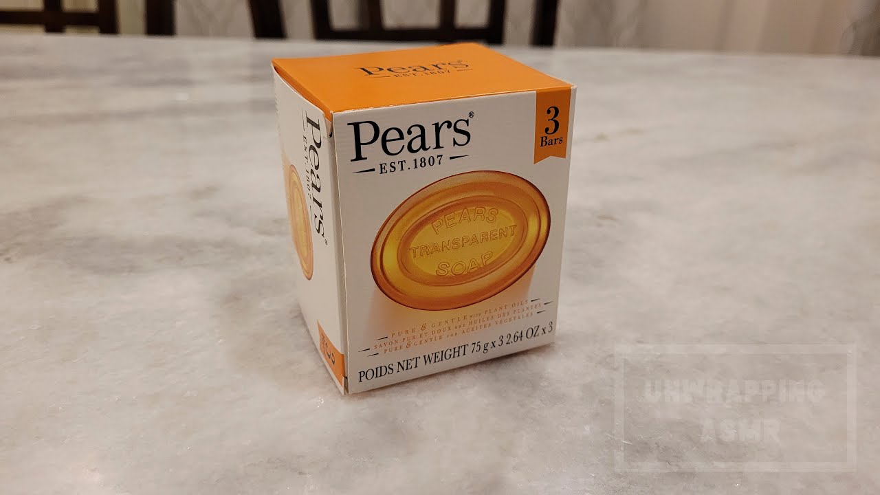 Unwrapping ASMR Pears Transparent Soap with Relaxing Ambience & Crackling Sounds 4K ULTRA HD