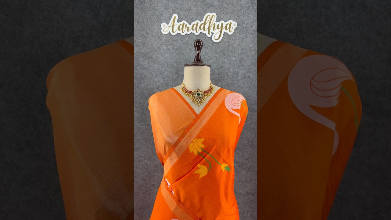 Most Trending Swan Lotus Khadi Raw SIlk Paithani Saree