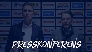 Presskonferens efter fjärde kvartsfinalen mellan Leksands IF - Frölunda HC