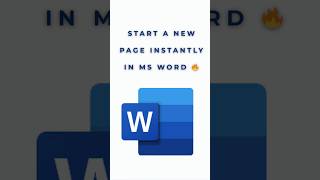 Page Break in MS Word | Ctrl + Enter Shortcut #shorts #shortsviral #msword #msoffice