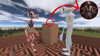 SCP-096 VS Siren Head 2.0 VS Great Mother Megaphone In The Maze! ( Garry's Mod )