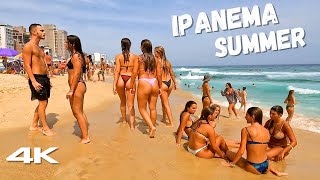 🇧🇷 4K Красота пляжа Ипанема в солнечный день | Прогулка по пляжу Бразилии