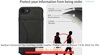Buy AwQuer Horizontal Flip Card Bag Holder Leather Phone Case For IPhone 7 8 SE 2022 For IPhone