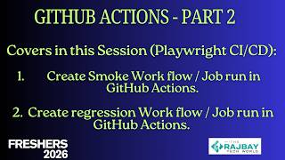 (Playwright CI/CD): GITHUB ACTIONS Workflows & Jobs | Run Smoke & Regression Tests automatically