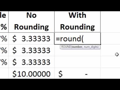 Excel Tips -- Where is that penny?  The Round Function