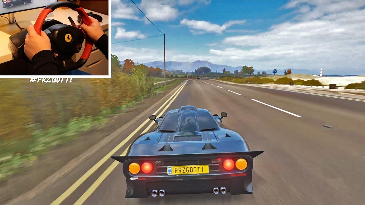 Forza Horizon 4 Driving Mclaren F1 Gt Thrustmaster 458 Spider Steering Wheel Gameplay