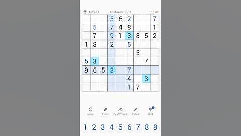 31 MAY 2021 - SUDOKU DAILY CHALLENGE