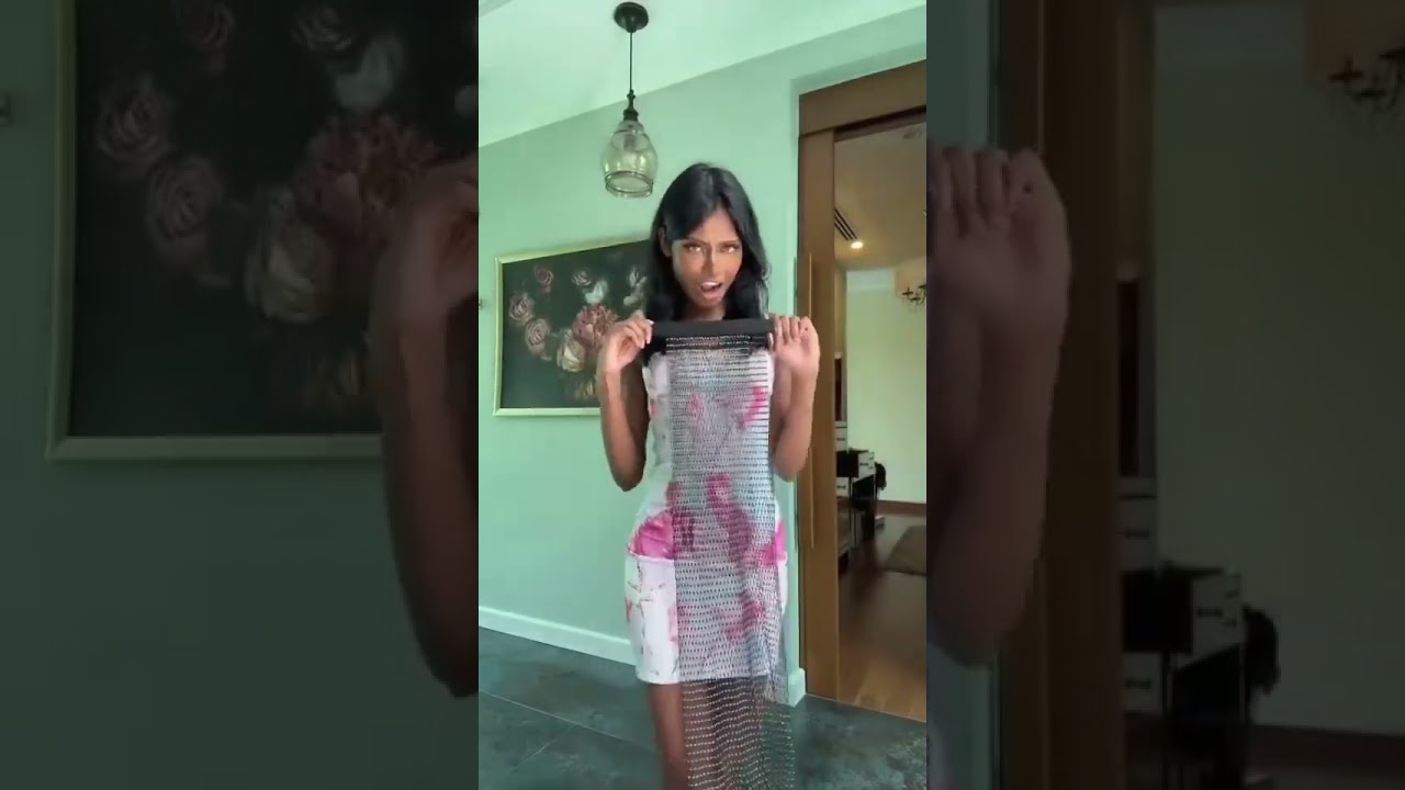 Brown Indian Girl In Transparent Clothes Shorts