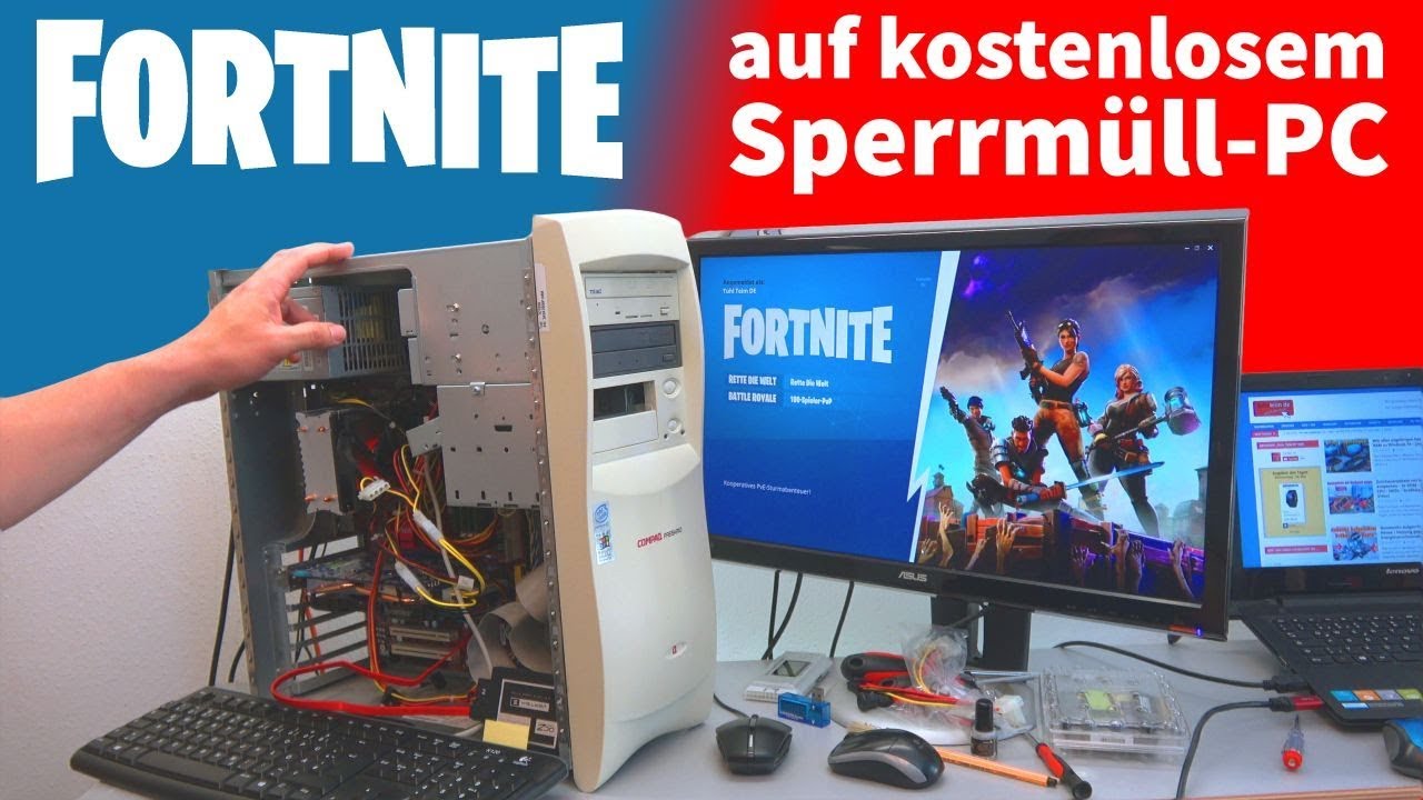 fortnite auf kostenlosem sperrmull pc lauft erstaunlich auf 10 jahre altem rechner 4k - lauft fortnite auf meinem pc