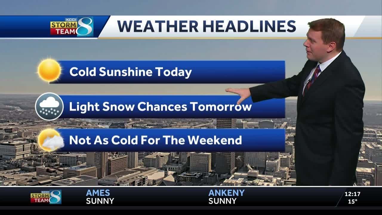 Iowa weather: Cold sunshine today with some snowflakes tomorrow - YouTube