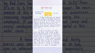 Report Writing | Blood Donation Camp | #shorts #report_writing