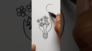 Simple Drawing Flower / How To Draw Easy Art For Beginners With Marker And Pencil #shorts