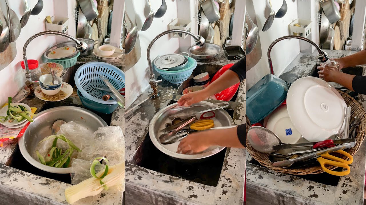 Dishwashing ASMR Is Soothing Your Soul Clean Dirty Dishes - YouTube