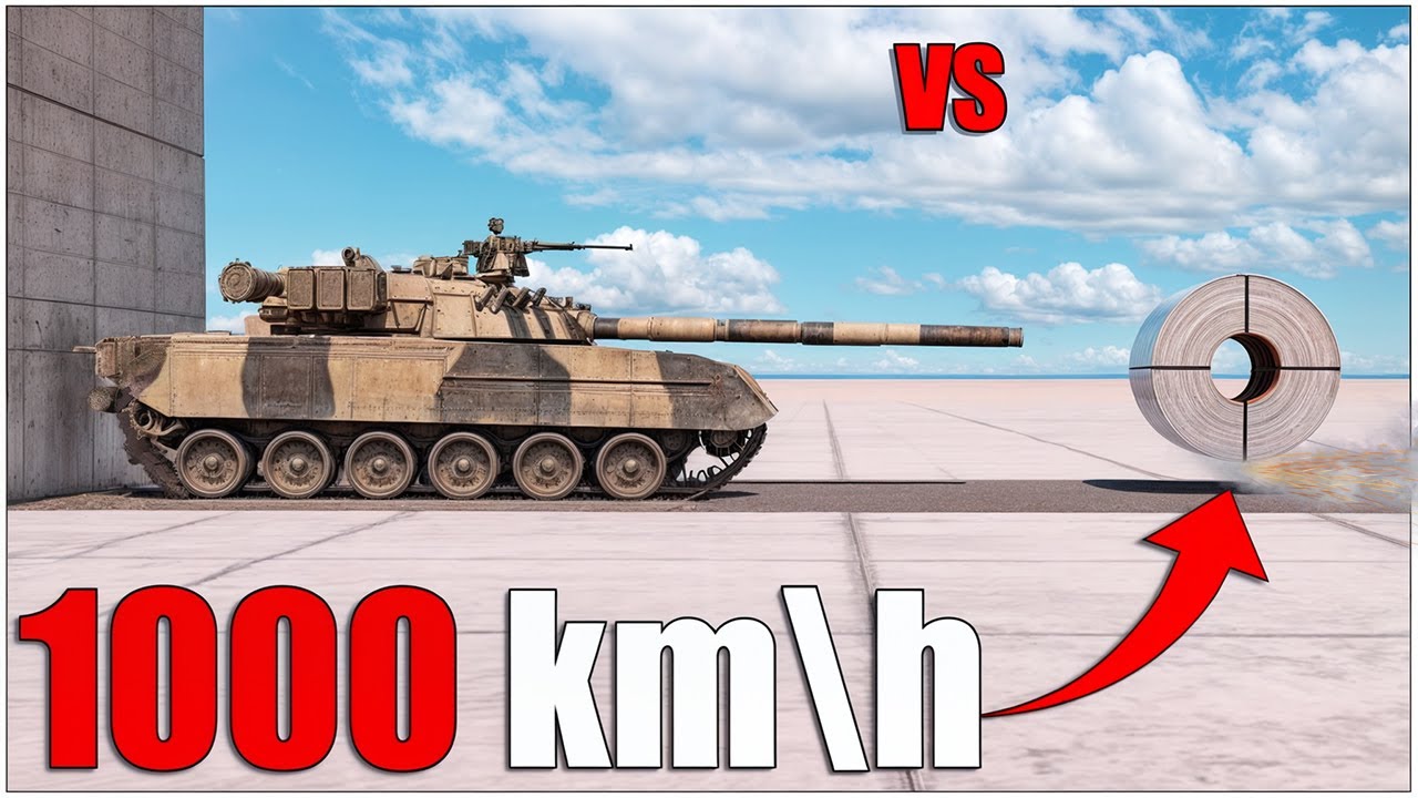 Steel Coil VS Tank 1,000 km\h | Beamng Drive | v0.35 | 