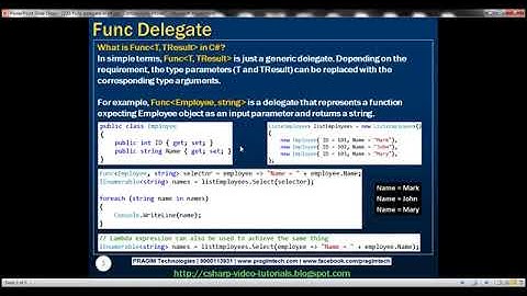 Func Delegate in C#