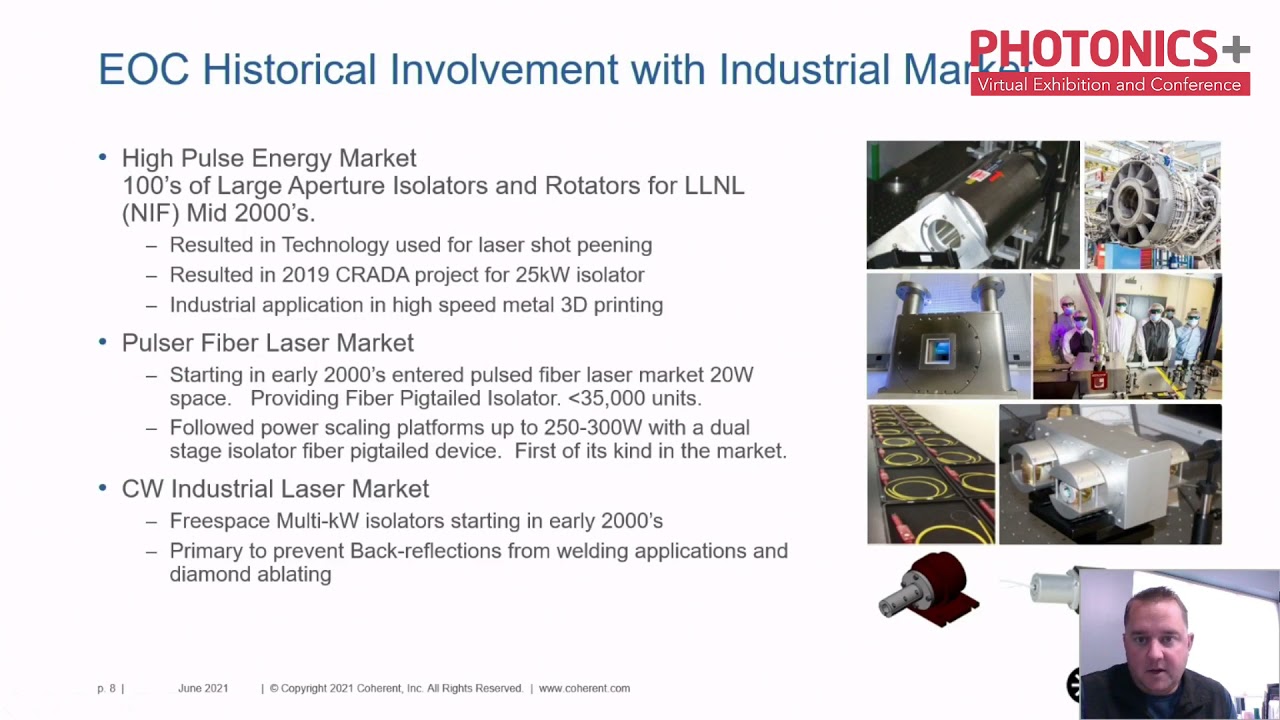 COHERENT - EOC’s industrial components PHOTONICS+ 2021