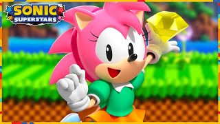 Sonic Superstars — Зона Бридж-Айленда (геймплей Эми)