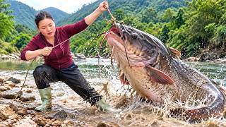Details FISH – Harvesting Fish from a Giant Natural Pond to Sell at the Market – Preparing Feed for the Pigs Update
