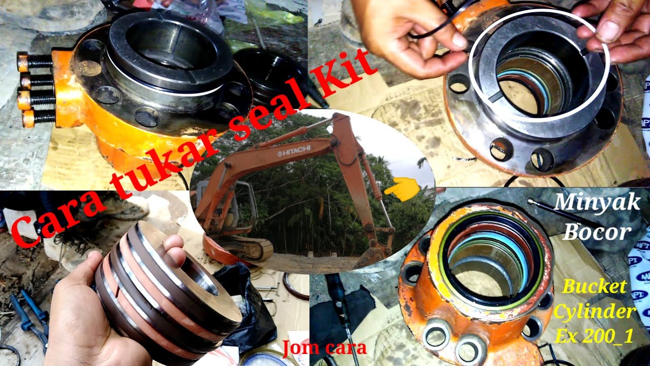 Cara tukar Dan pasang Seal kit bucket cylinder Hitachi Ex200_1