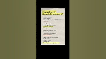 Master Time and Energy: The Ultimate Productivity Hack