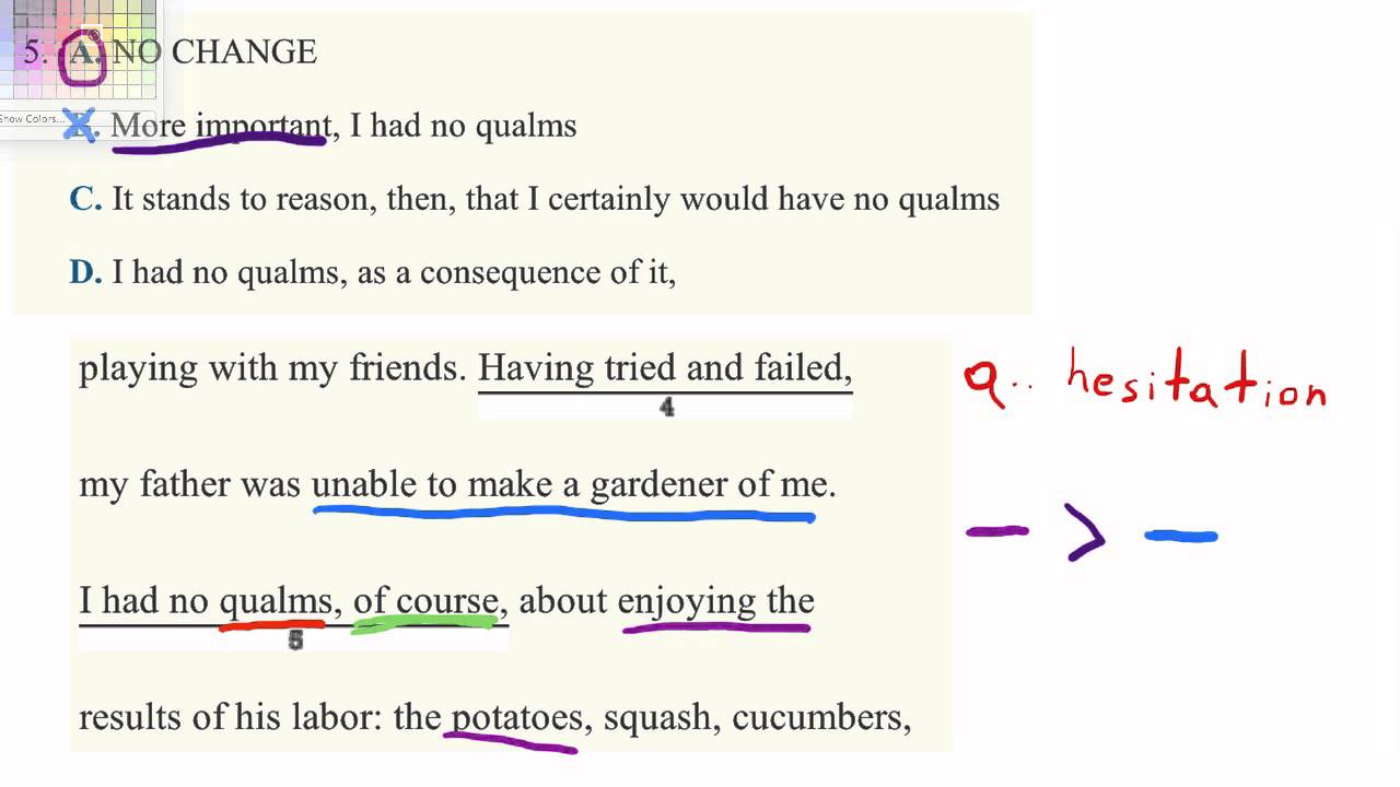 ACT Practice Exam English Passage 2 Question 5 YouTube Act practice exam english passage 2 question 5 youtube
