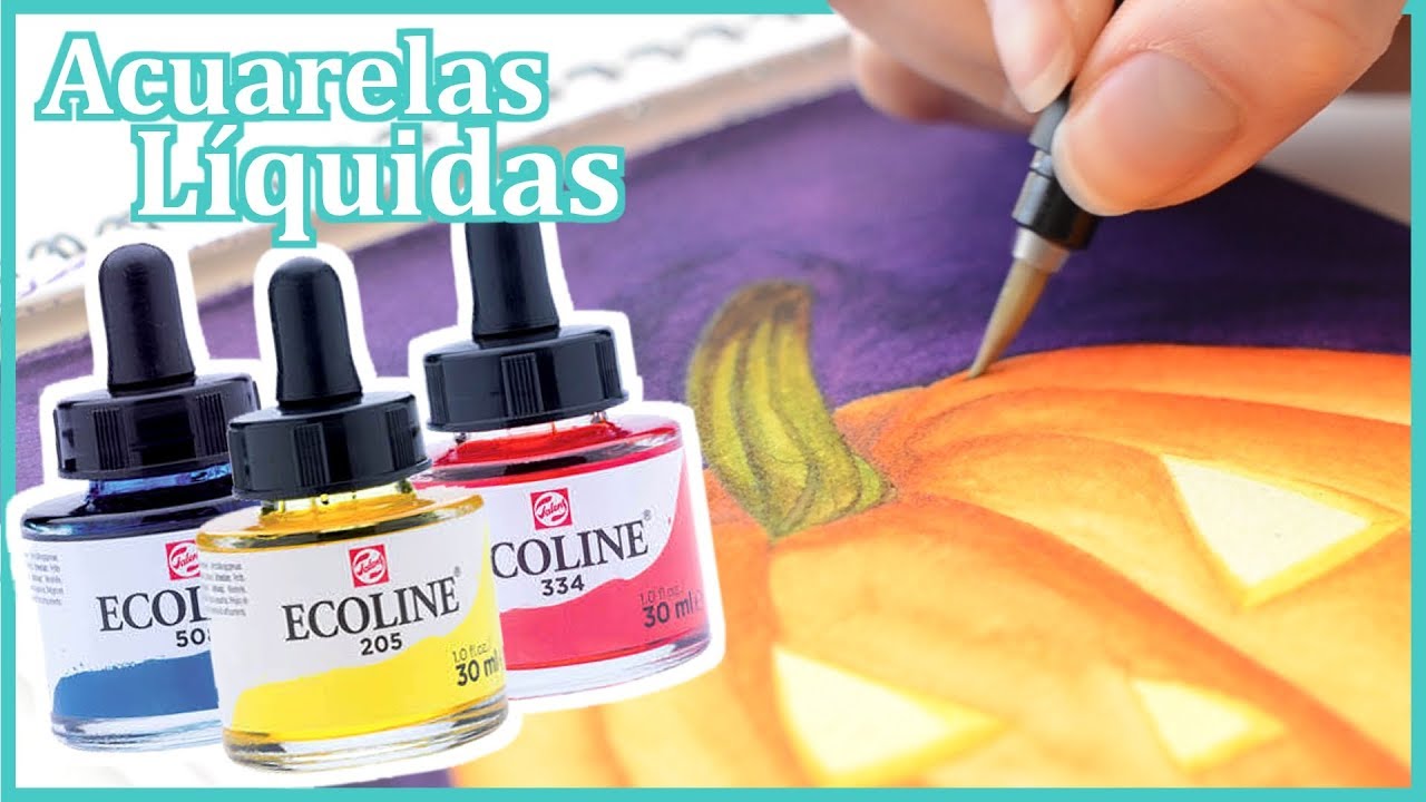 como pintar con acuarelas liquidas - YouTube