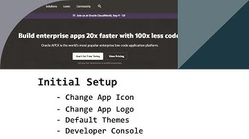Oracle APEX Application - Logo, App Icon, Theme and some other setup