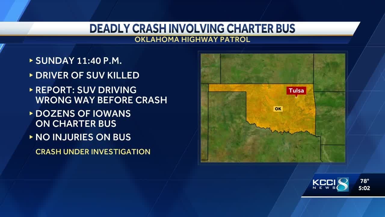 Oklahoma State Patrol: Wrong-way driver killed in crash with charter ...