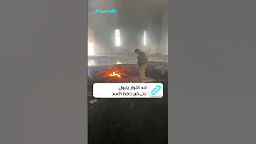 أحد الثوار يتــــبـ ـــول على قبر الرئيس الســــابق حافــــظ الأســــــد 