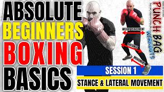 Absolute Beginners Boxing: Learn How To Set up a Basic Boxing Stance &amp; Perform Lateral Movement.