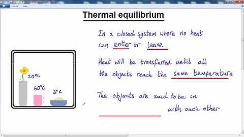 GCSE PHYSICS - HEAT -  LESSON  3 -  thermal equilibrium