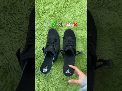 Real Vs Fake Black Cat Jordan 4 🐈‍⬛ #sneakerhead #sneakers #viral