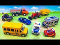 Пожарная машина Школьный автобус Самосвал Трактор Эвакуатор  - самые новые игрушечные видео.