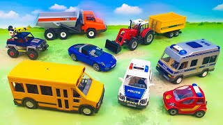 Пожарная машина Школьный автобус Самосвал Трактор Эвакуатор  - самые новые игрушечные видео.