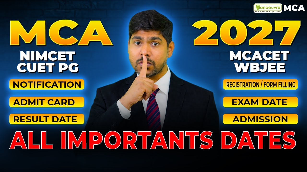 List of MCA Entrance Exams 2027 | MCACET | NIMCET | CUET PG | WBJEE ...