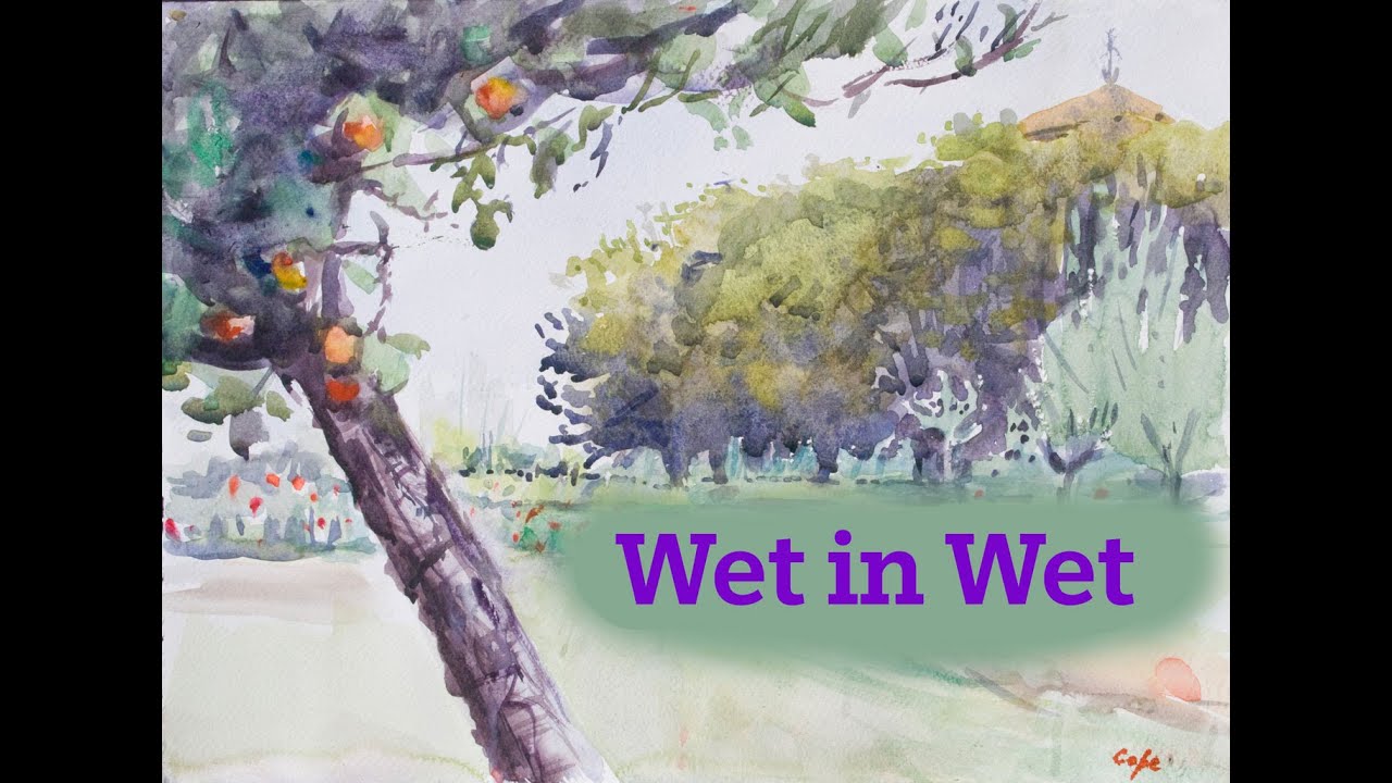 Wet in Wet Watercolour Demo - Painting an Apple Tree 'en plein air'