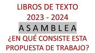Trabajar en ASAMBLEA una permanente en los LIBROS DE TEXTO 2023   2024