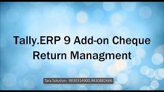 Tally ERP 9 Add on Cheque Return Management screenshot 5