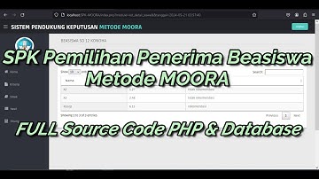 Website SPK Metode MOORA || Source Code SPK || SPK Pemilihan Penerima Beasiswa || Metode MOORA