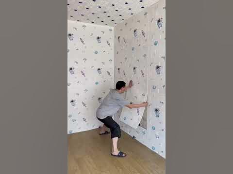 How to Stick Wallpaper , Home decoration with Stick Wallpaper part1154