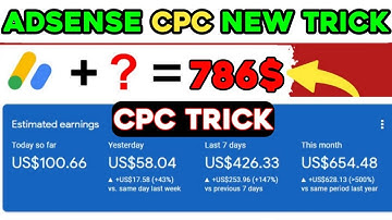 Increase Adsense CPC  - 100% Tested trick | CPC kaise Badhaye | How to Increase AdSense CPC